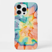 青緑紫オレンジ黄色白タイダイ染めアート iPhoneケース (裏面)