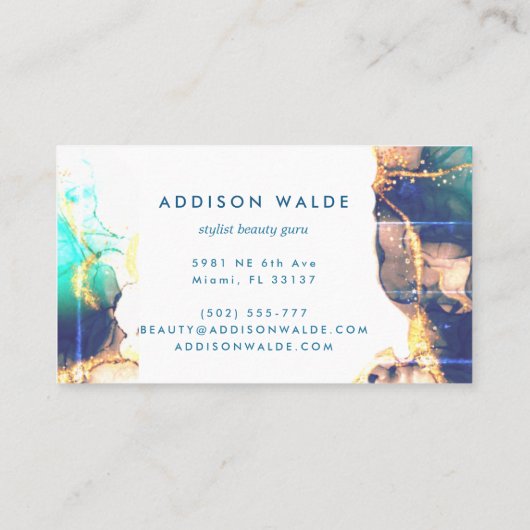 青緑美術液モダン体水彩インク  名刺 (裏面)