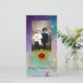 青緑色のケルトハート、ティール（緑がかった色）、金ゴールドきらめき シーズンカード (スタンド正面)