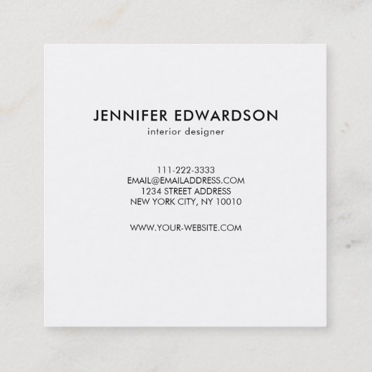 青緑色のティール(緑がかった色)水色(ばちゃばちゃ)跳ねるスプラッシュ スクエア名刺 (裏面)