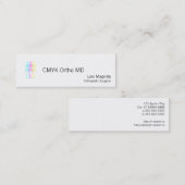 青緑色のマゼンタの黄色い凸版印刷の骨組 スキニー名刺 (正面/裏面)