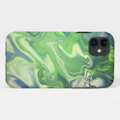 青緑色の大理石模様をつけられた電話箱 Case-Mate iPhoneケース (裏面(横))
