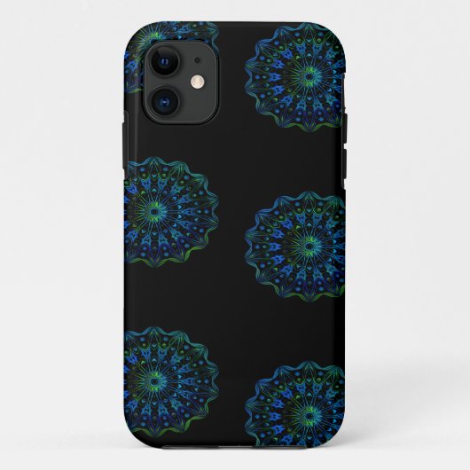 青緑色の曼荼羅 Case-Mate iPhoneケース (裏面)
