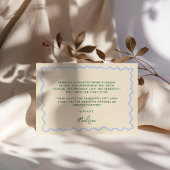 青緑色の気まぐれな手書き サンキューカード