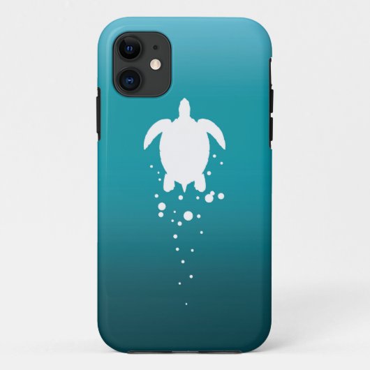青緑色の海に対するウミガメ及び泡 Case-Mate iPhoneケース (裏面)