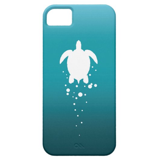 青緑色の海に対するウミガメ及び泡 Case-Mate iPhoneケース (裏面)