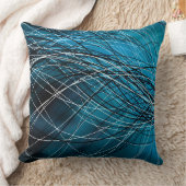 青緑色の渦巻くライン-装飾用クッション クッション (ブランケット)