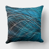 青緑色の渦巻くライン-装飾用クッション クッション (裏面)