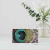 青緑色の紫色の孔雀の名刺 名刺 (スタンド正面)