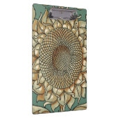 青緑色の背景のヒマワリの開花 クリップボード (右)