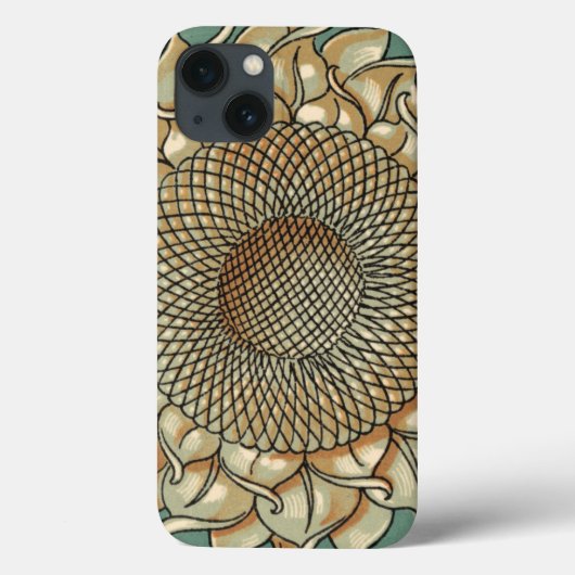 青緑色の背景のヒマワリの開花 Case-Mate iPhoneケース (裏面)