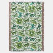 青緑色の蝶 スローブランケット (正面縦)