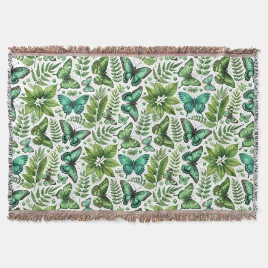 青緑色の蝶 スローブランケット (正面)
