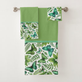 青緑色の蝶 バスタオルセット
