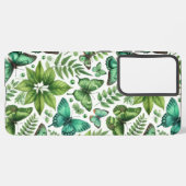 青緑色の蝶 SAMSUNG GALAXYケース (裏面横)