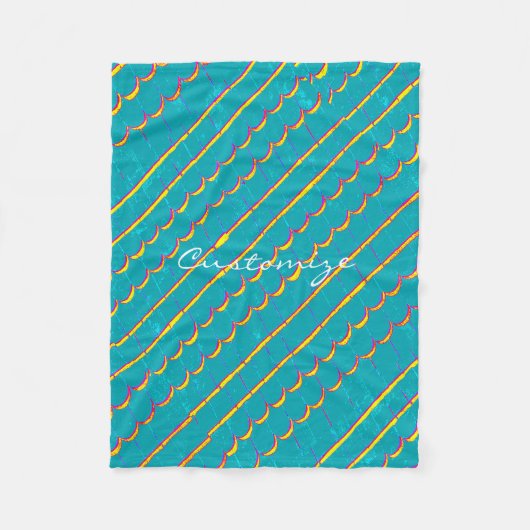 青緑色の鉄片Thunder_Cove フリースブランケット (正面)