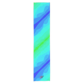 青緑色の ショートテーブルランナー