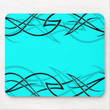 青緑色の"優雅"のマウスパッドの黒