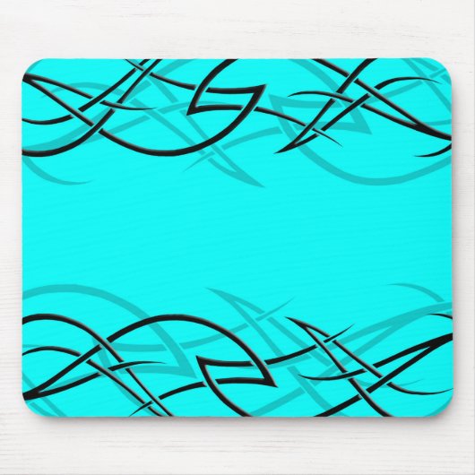 青緑色の"優雅"のマウスパッドの黒 マウスパッド (正面)