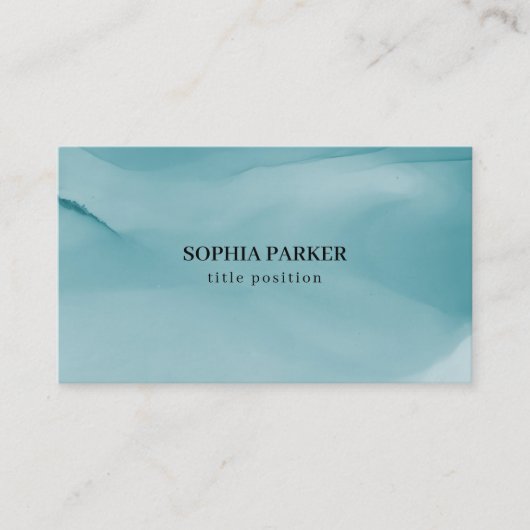 青緑色アルコールインク 名刺 (正面)