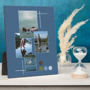 青緑色ドロンホトコラージュスクリプトプレート フォトプラーク