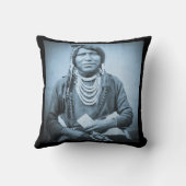 青緑色ピストルStereoviewのヴィンテージのユート族のインディアン クッション (裏面)