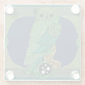 青緑色フクロウ ガラスコースター (裏面)