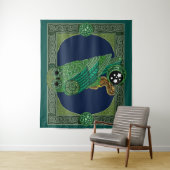 青緑色フクロウ タペストリー (インサイチュ)