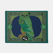 青緑色フクロウ ドアマット (正面)
