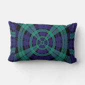 青緑色ラジアルプレイド ランバークッション (裏面)