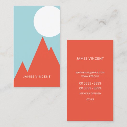 青緑色明るく赤い山静かに 名刺 (正面/裏面)