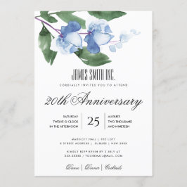 青緑色水色フローラ企業のパーティーイベント 招待状