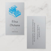 青緑色/Gr執筆機械パテントのイラストレーションをタイプして下さい 名刺 (正面/裏面)