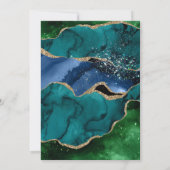 青緑金グリッターアゲートの結婚式 招待状 (裏面)