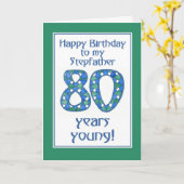 青緑80誕生日義父 カード (黄色い花)