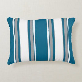 青緑、ティール（緑がかった色）、グレー、白ストライプ色 アクセントクッション