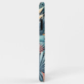 青緑+青+緑+ピンク+オレンジの葉のアート柄 Case-Mate iPhoneケース (裏面/右)