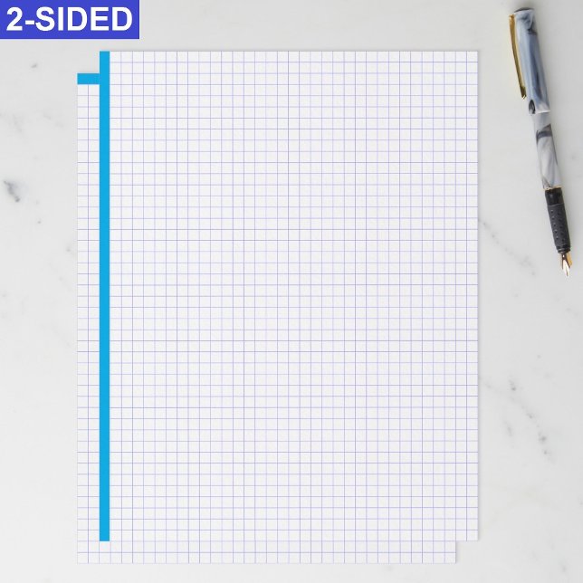 青線の空白エンジニアリンググラフ用紙シート レターヘッド (Engineering graph paper sheets, Large grid paper for drafting, Blueprint drawing paper letter size)