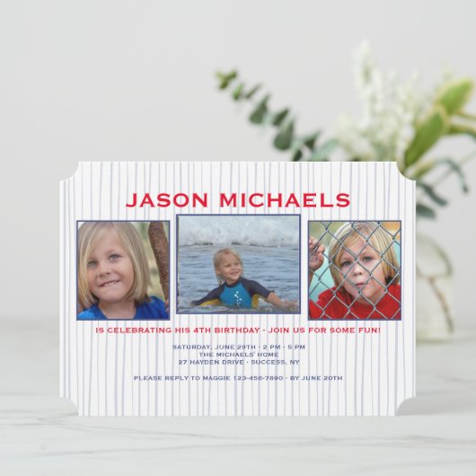 青線フォト招待状 招待状 (スタンド正面)