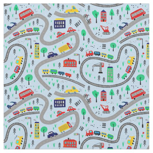 青線電車バス道路淡い色の線   ファブリック (クローズアップ)