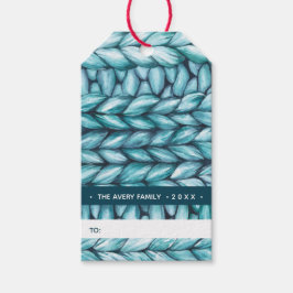 青編みのクリスマス ギフトタグ