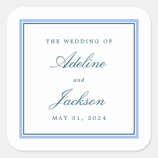 青縁どクラシック伝統的結婚の スクエアシール (正面)