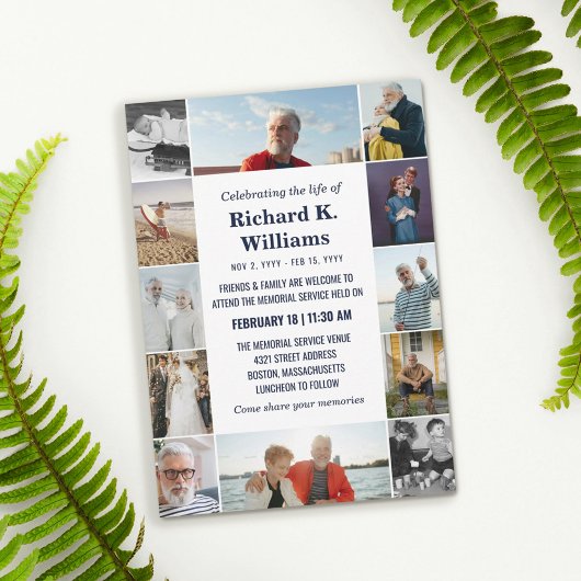 青縁ど文字12枚の写真祝の生活 招待状