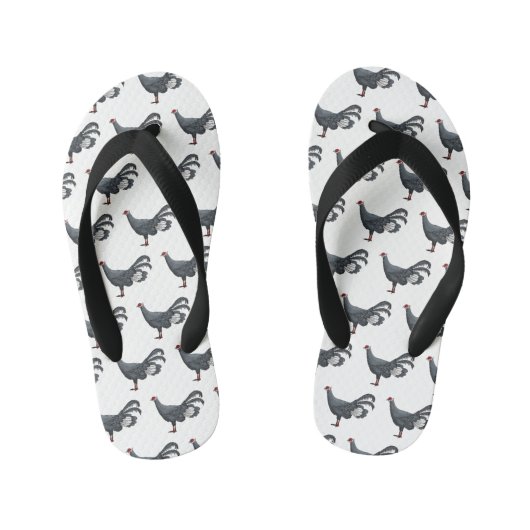 青耳孔雀の鳥の漫画イラスト キッズビーチサンダル (フットベッド)