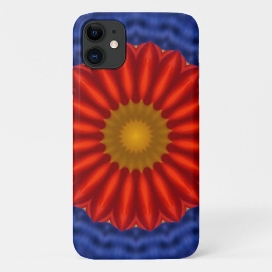 青背景に赤い万華鏡のあひる Case-Mate iPhoneケース (裏面)