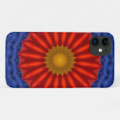 青背景に赤い万華鏡のあひる Case-Mate iPhoneケース (裏面(横))
