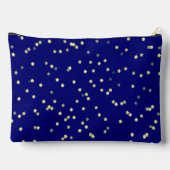 青背景に金の星のデザイン アクセサリーポーチ (裏面)