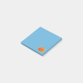 青背景のかわいい金魚のキャラクター ポストイット (アングル)
