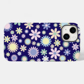 青背景の花柄 Case-Mate iPhoneケース (裏面 (横))