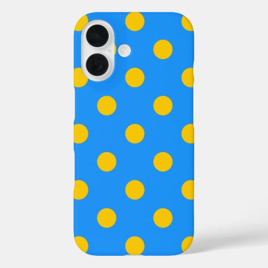 青背景の黄色い水玉模様デザイン Case-Mate iPhoneケース (裏面)